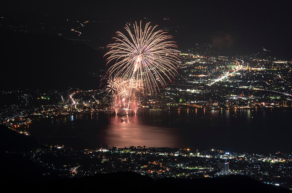 夜景と花火